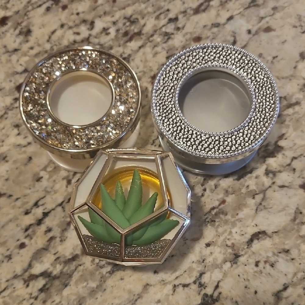 Elegant Gold and Silver Candle Holders Set